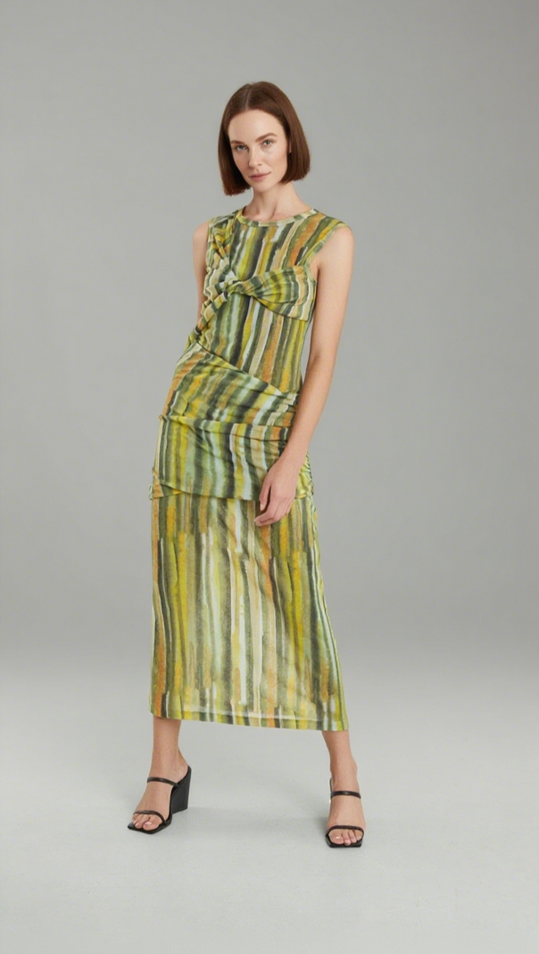 AIIZIE WIND THROUGH TANK DRESS | BRUSH STROKE - product image
