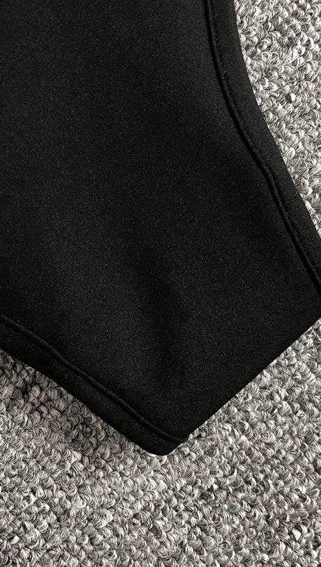 HAZEL CRYSTAL-COVERED STRAPLESS BLACK MAXI DRESS