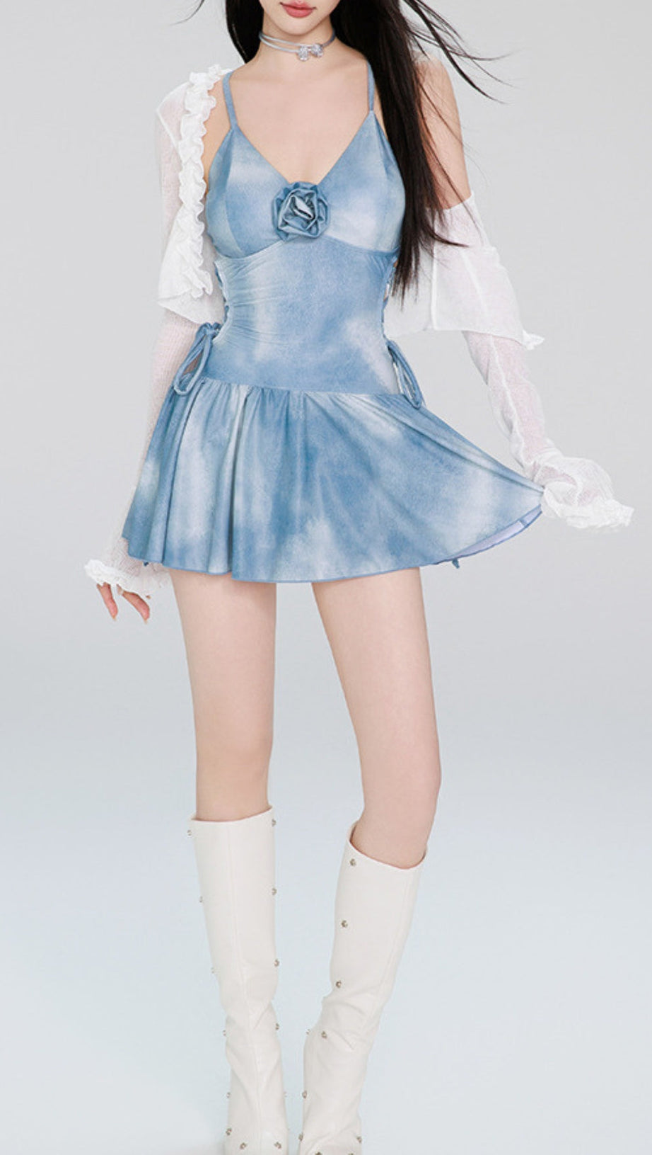 DODSON BLUE FLOWER ONE-PIECE SWIMSUIT