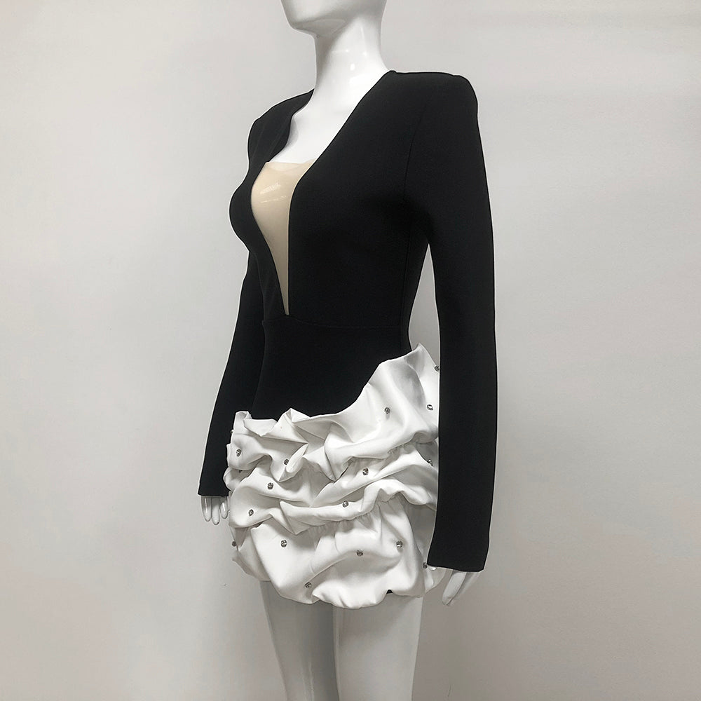 AIIZIE TRACY OCEAN WAVES LONG SLEEVE MINI BLAZER DRESS - product image