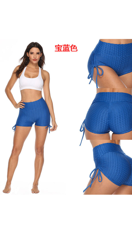 Graue Yoga-Shorts mit hohem Bund und Po-Lifting