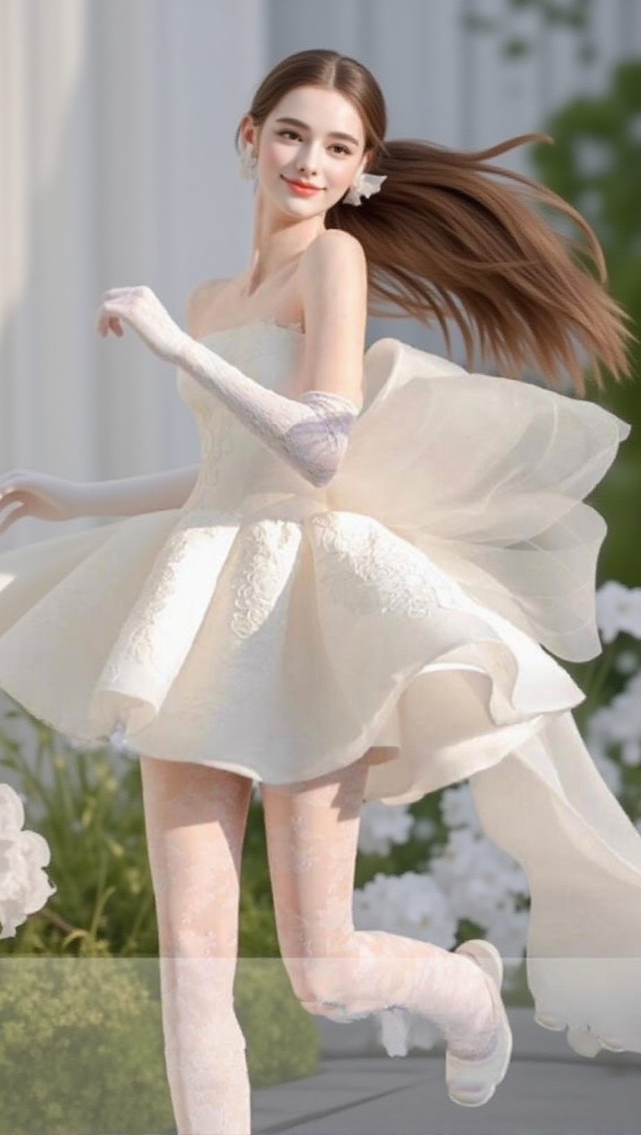 DERVLA STRAPLESS BOW MINI DRESS