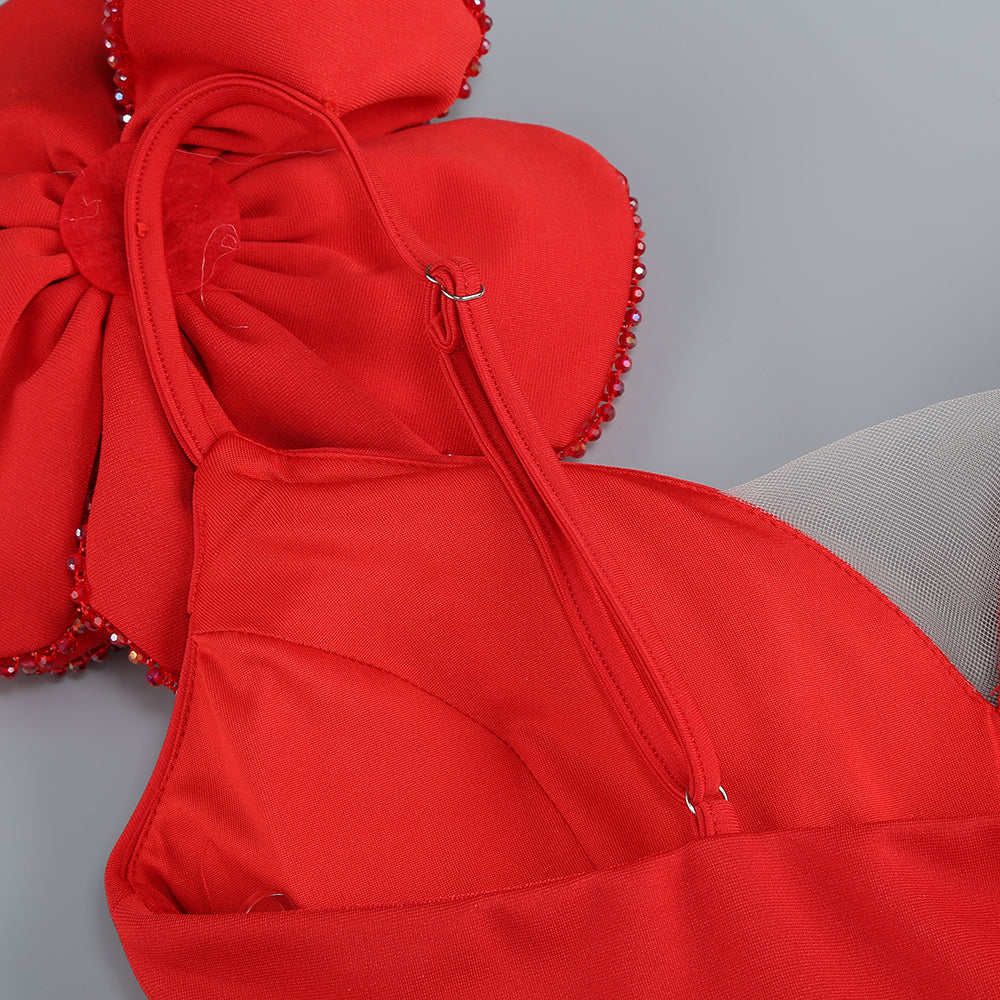 AIIZIE OFF-SHOULDER FLOWER MAXI DRESS IN RED - product image