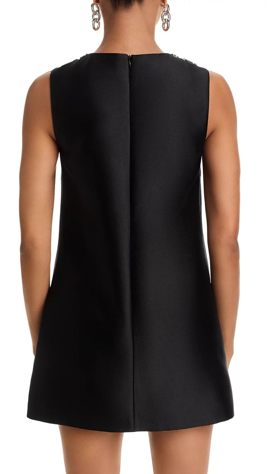 Black Taffeta Embellished Mini Dress – Sparkle & Glam Cocktail Style