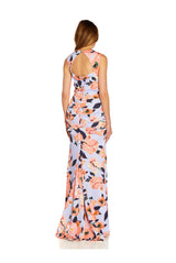 Women's Square-Neck Floral-Print Gown