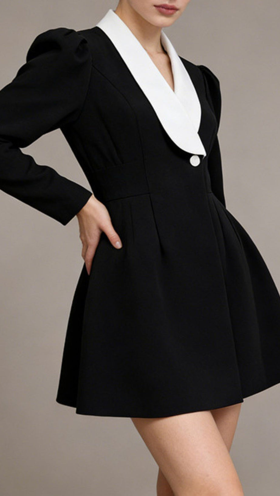 Jamala Chic Power Blazer Dress with Contrast Lapels