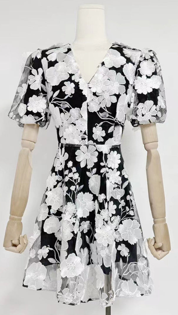 AIIZIE CHAYAN FLOWER EMBROIDERY MINI DRESS - product image