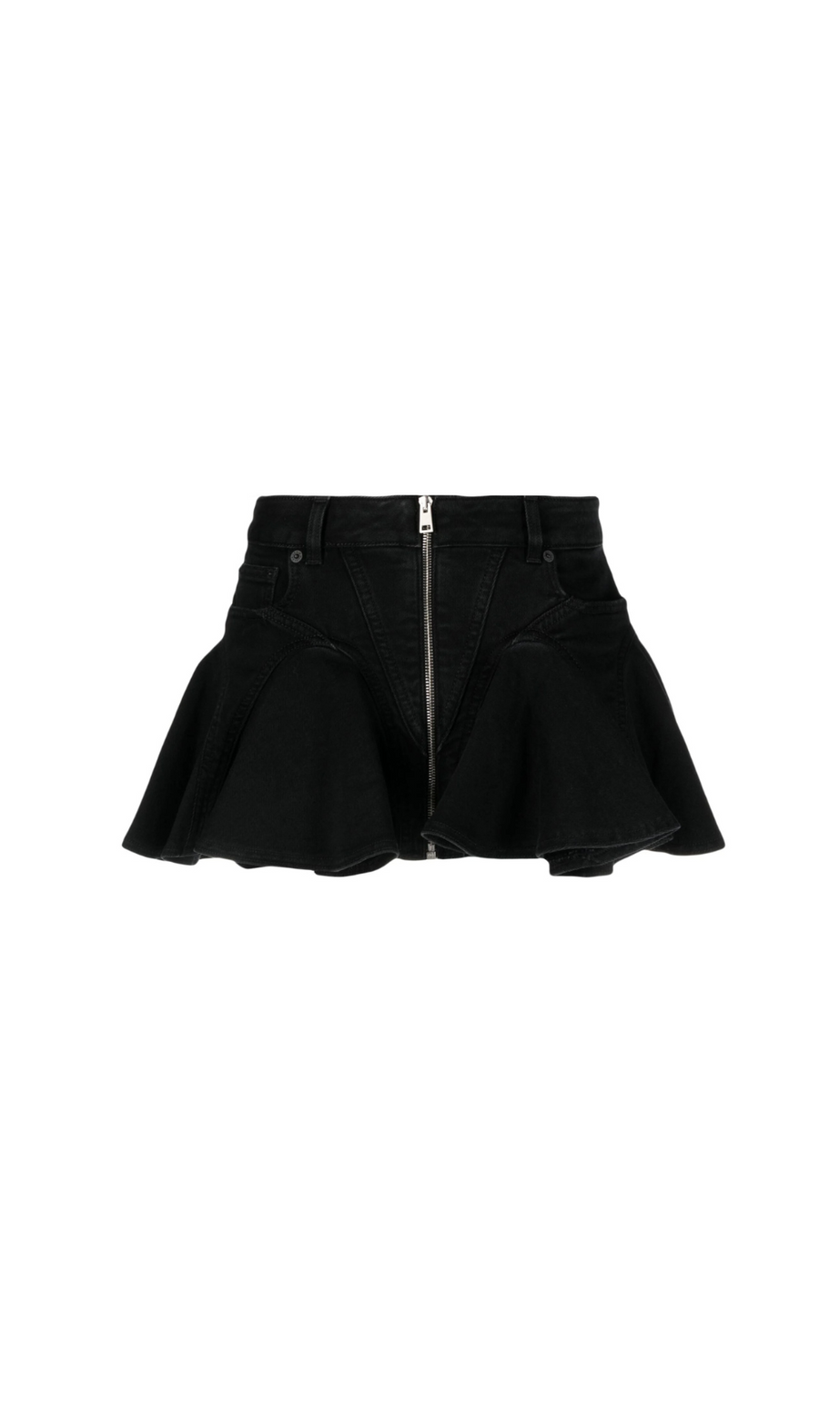 MINIGONNA NERA SVASATA IN DENIM
