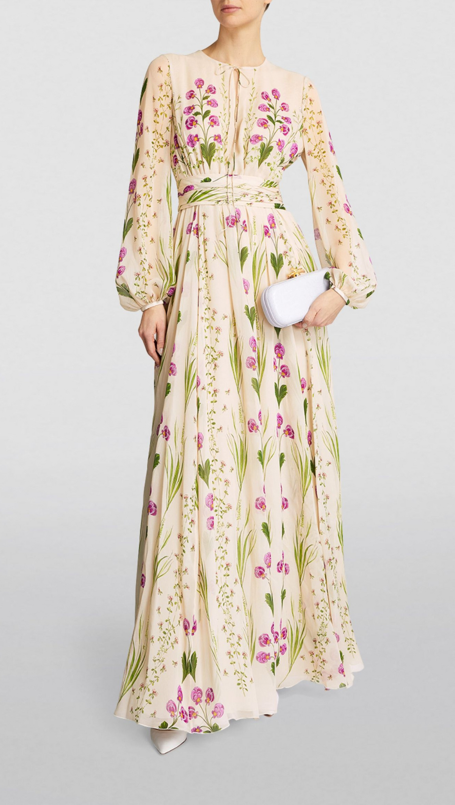 SILK FLORAL MAXI DRESS