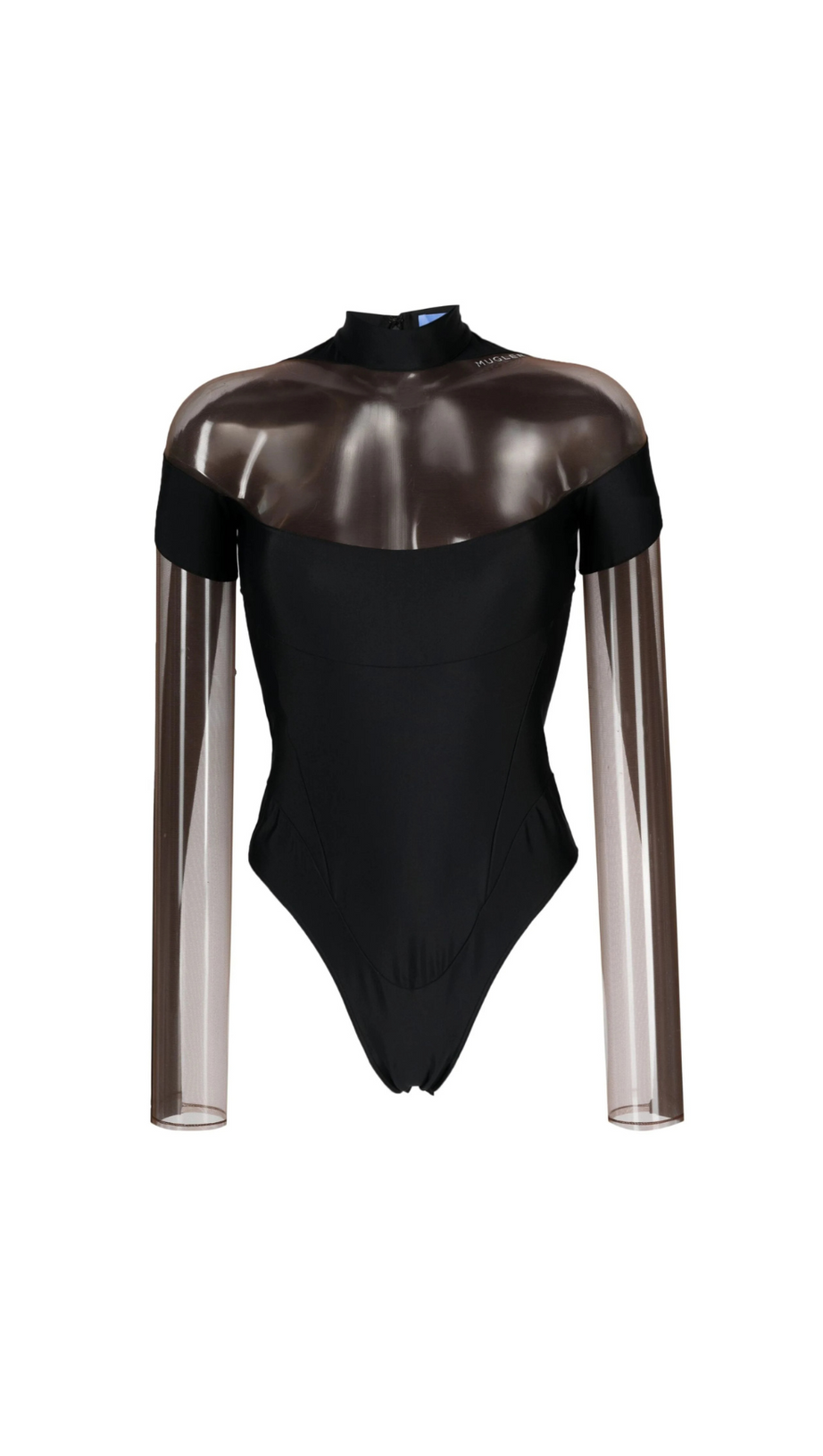 BLACK ILLUSION NECKLINE BODYSUIT