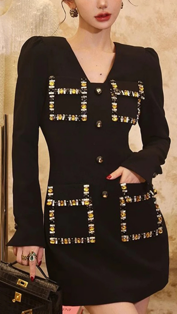 AIIZIE EMBROIDERED FLARES MINI DRESS - product image