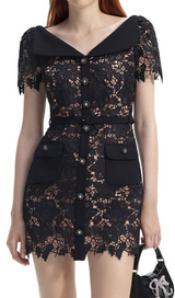 BLACK LACE MINI DRESS