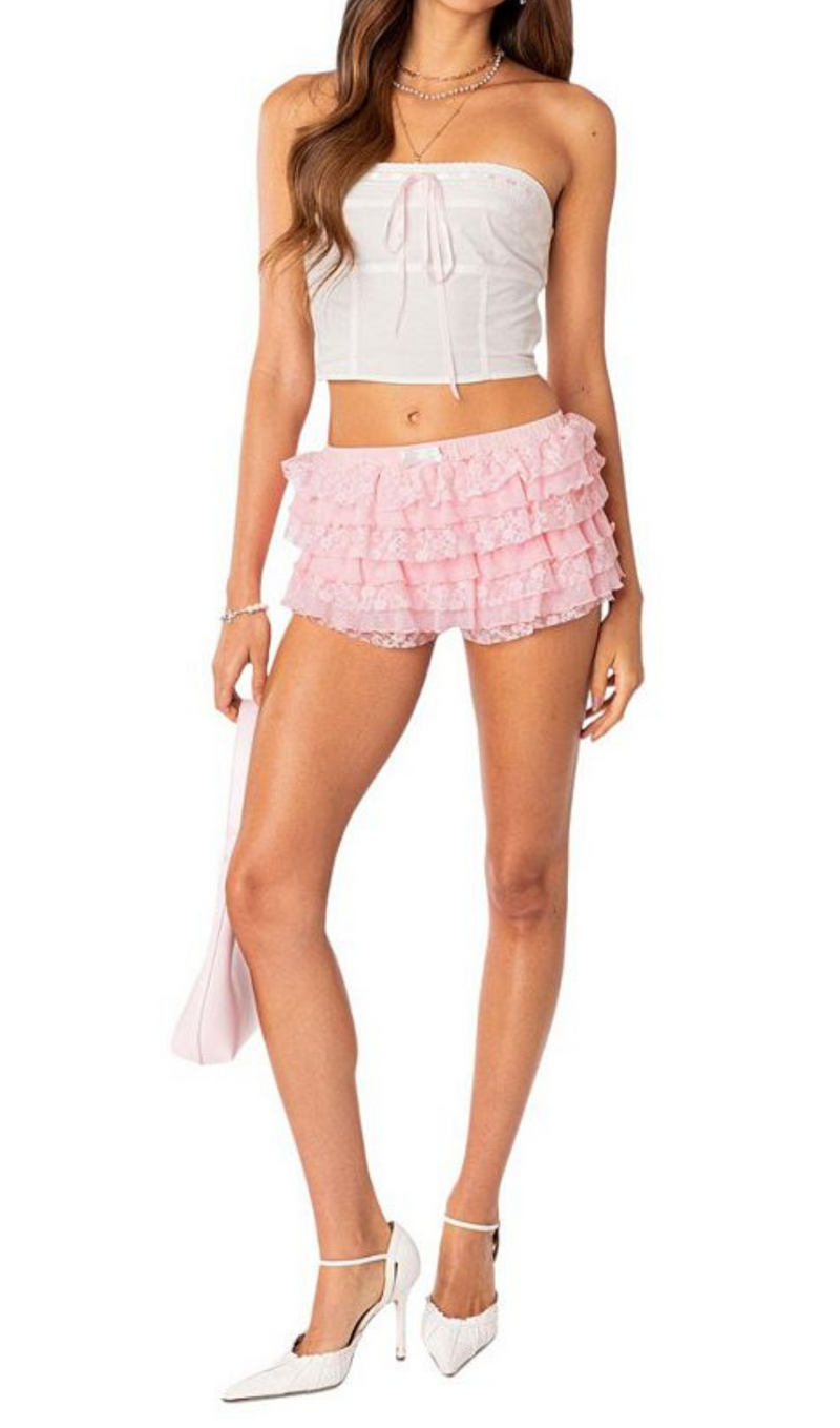 UNICORN LAYERED RUFFLE SHORTS