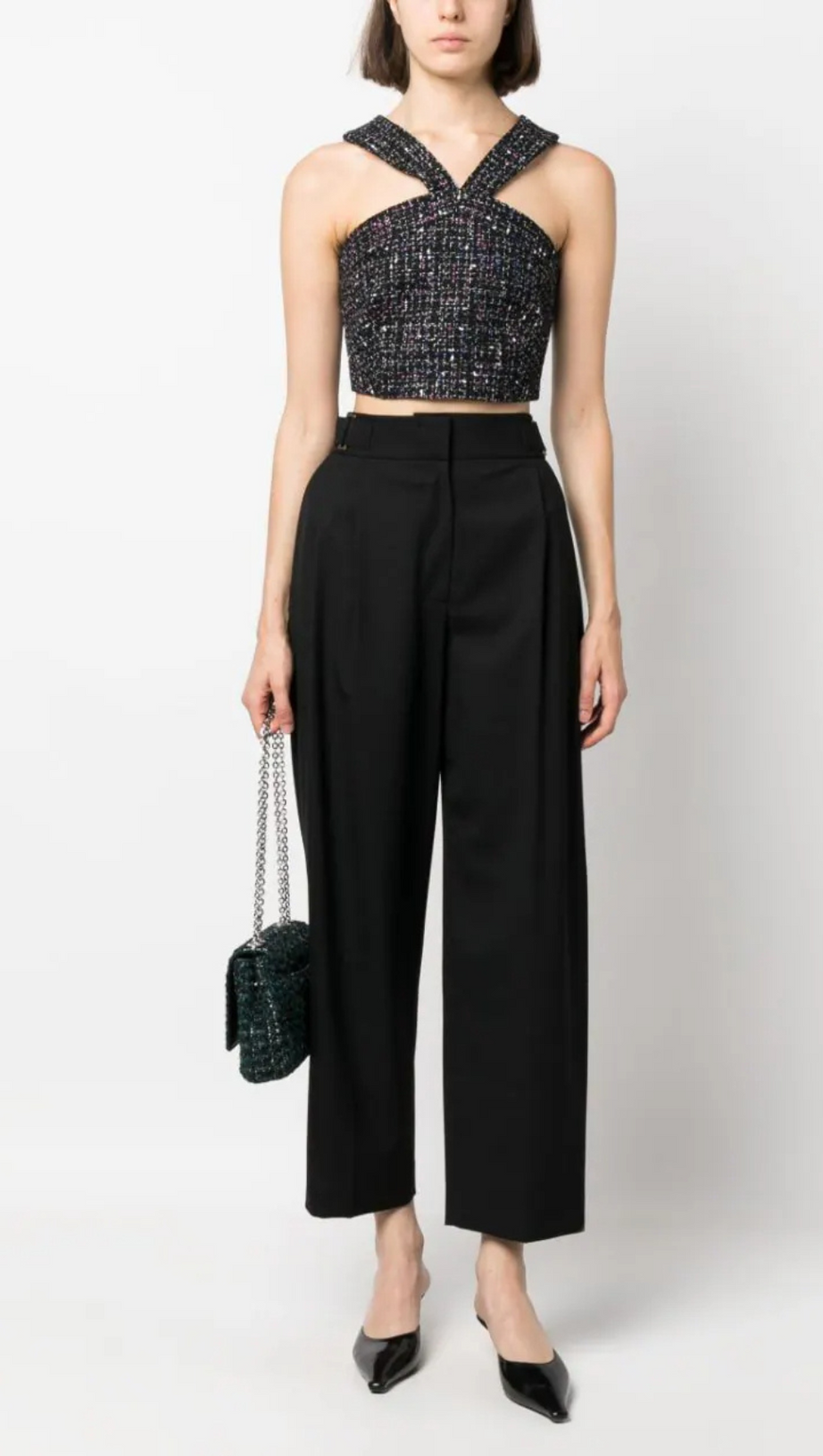 Kurzes Top aus Tweed 