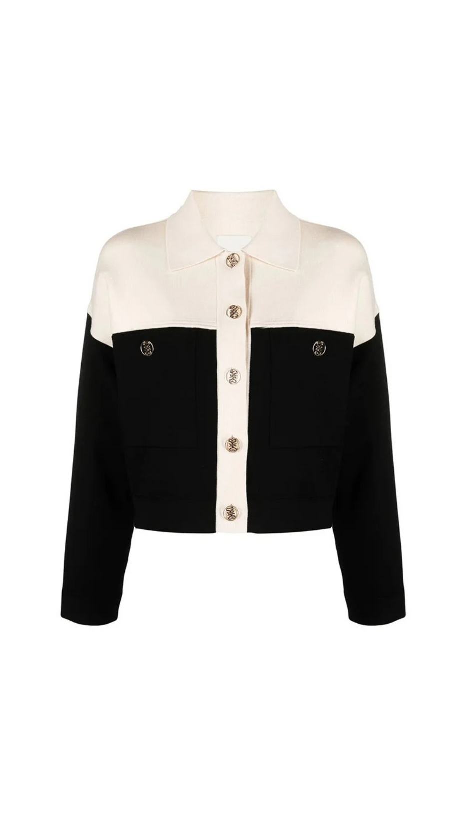 COLOR BLOCKED CROPPED CARDIGAN