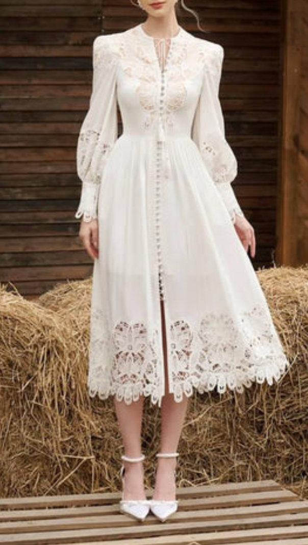 AIIZIE LINEN SILK MIDI DRESS - product image