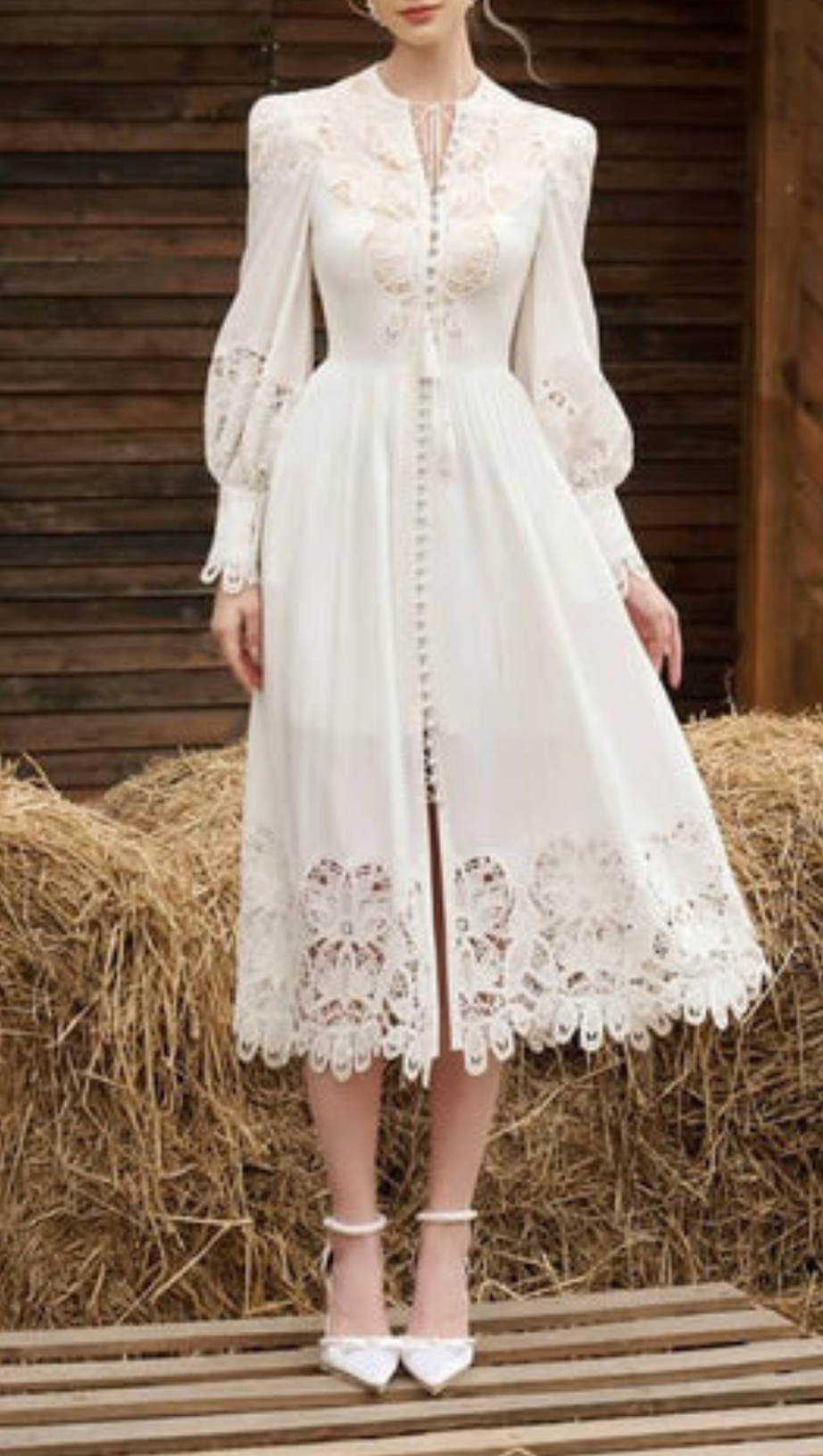 LINEN SILK MIDI DRESS