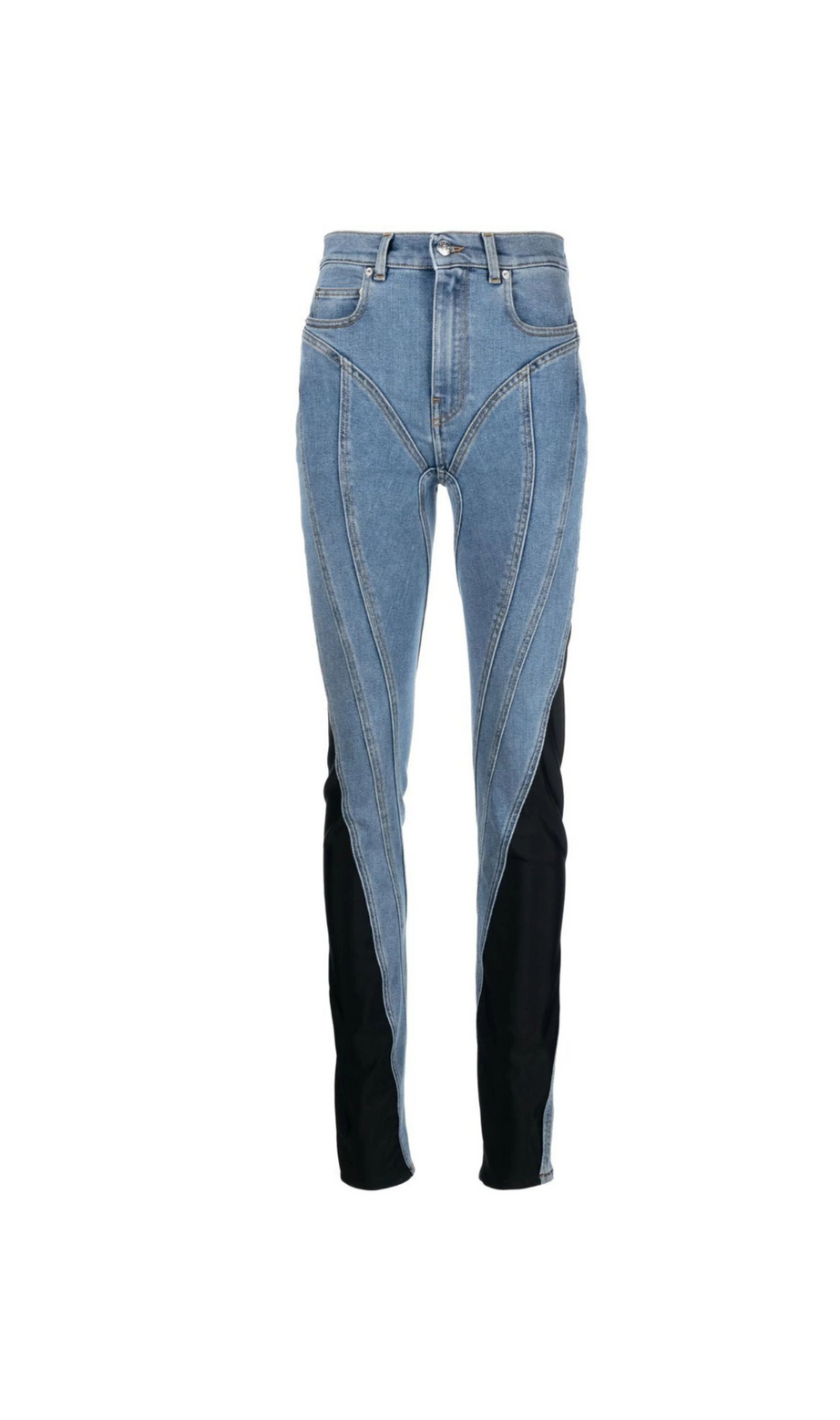 TWIST-PANELLED HIGH-WAIST JEANS