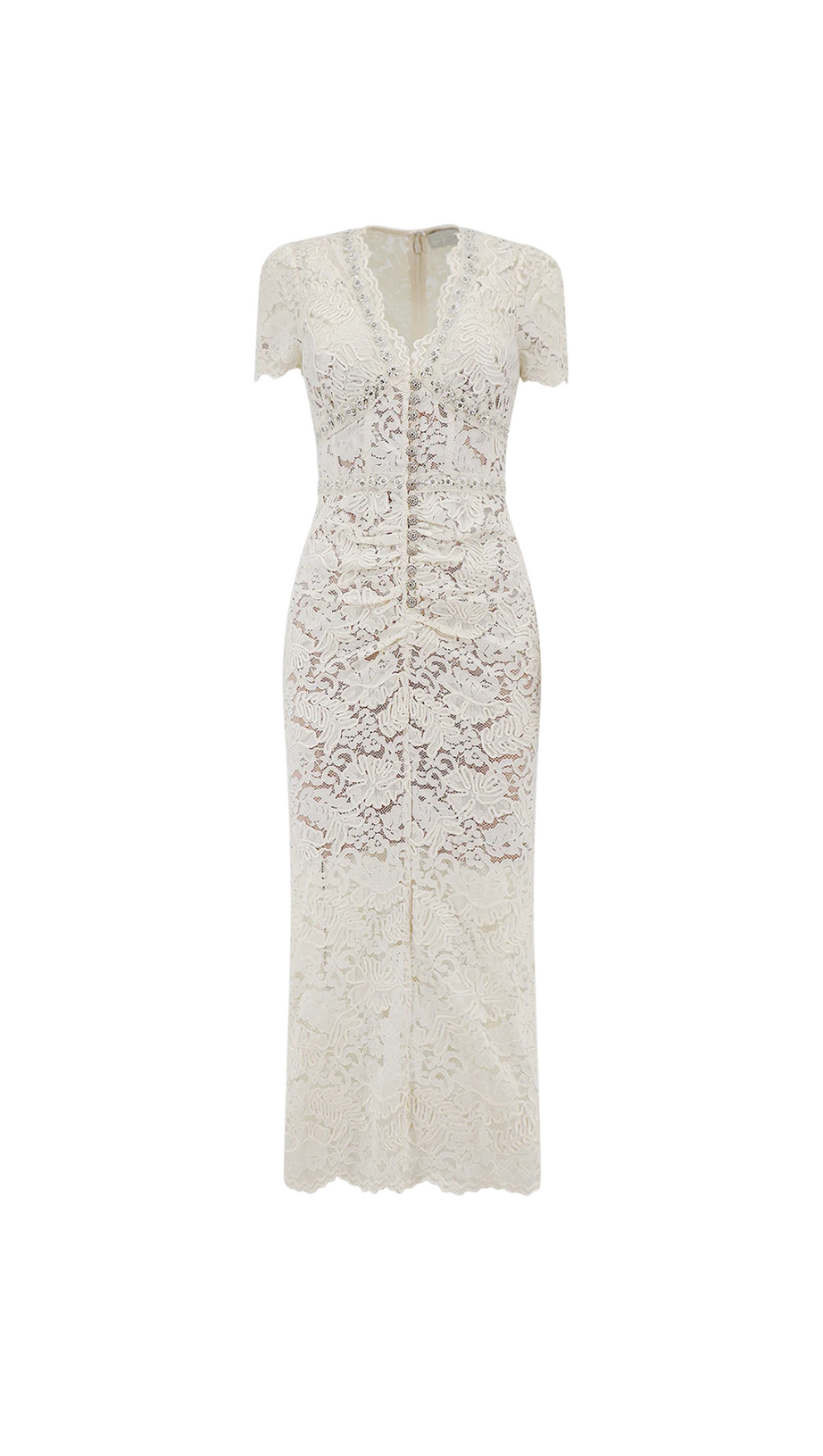 FLORAL LACE MIDI DRESS