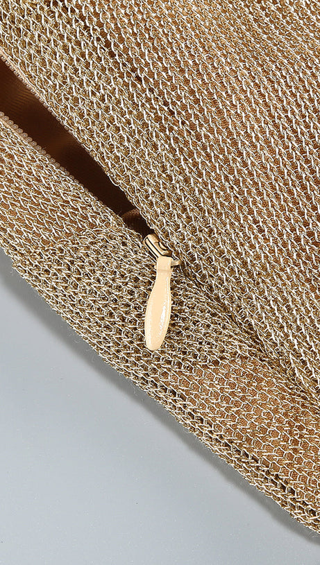 ONE-SHOULDER DRAPED BODYCON MAXI DRESS IN KHAKI