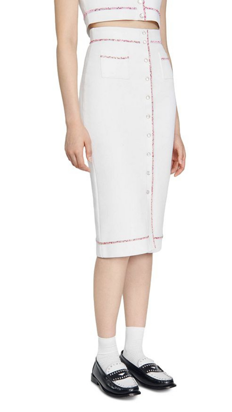 KNIT MIDI PENCIL SKIRT