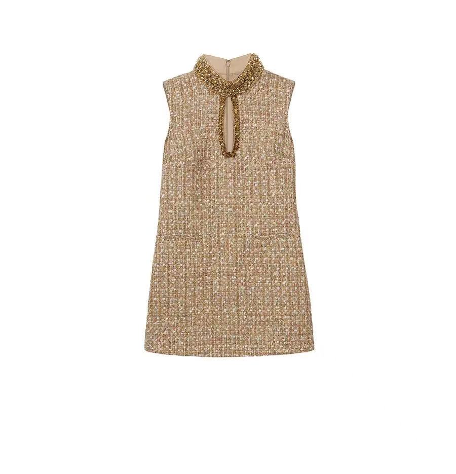 VERZIERTES MINIKLEID AUS BOUCLÉ 