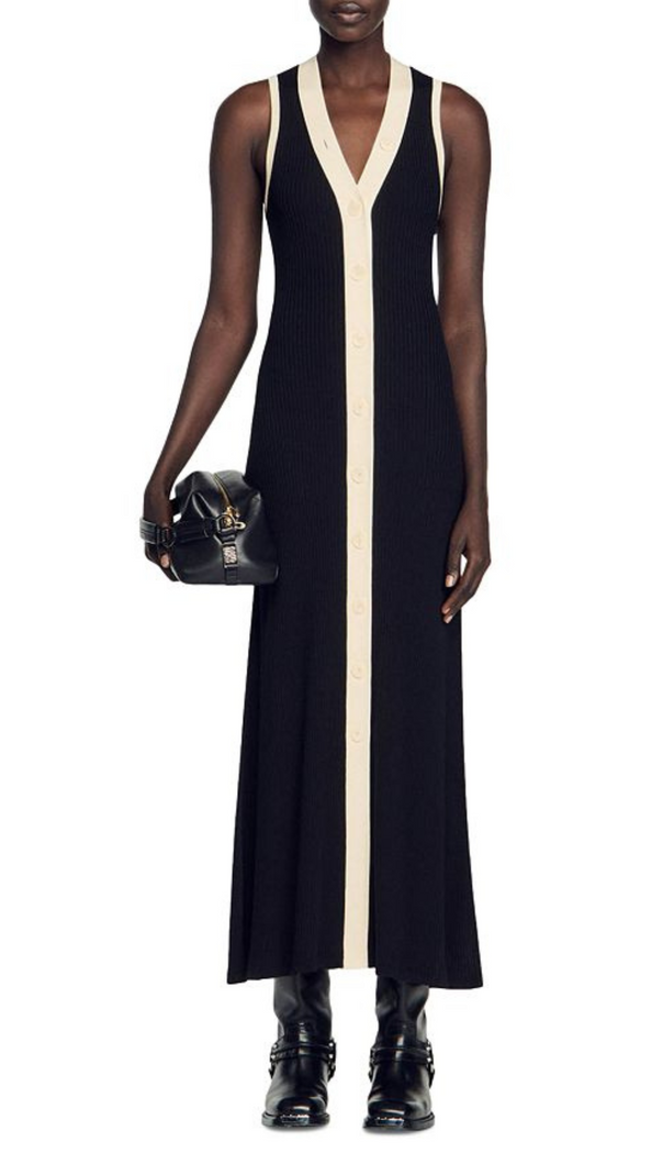 AIIZIE GABRIELLA TWO TONE RIB KNIT MAXI DRESS - product image