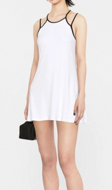 WHITE AND BLACK MOON LOGO ORGANIC COTTON MINI DRESS