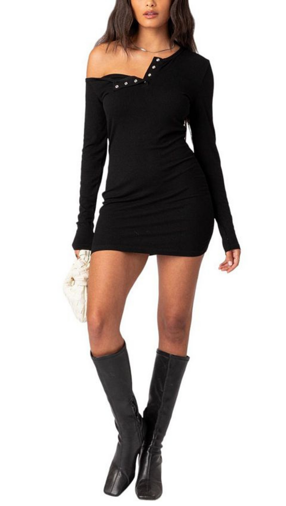 SOLESTE RIBBED MINI DRESS