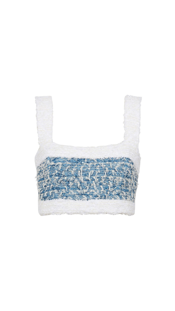 AIIZIE BLUE TWEED CROP TOP - product image