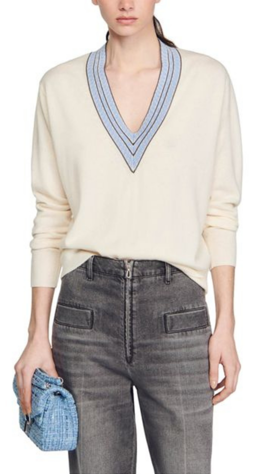 ADIEL V NECK SWEATER