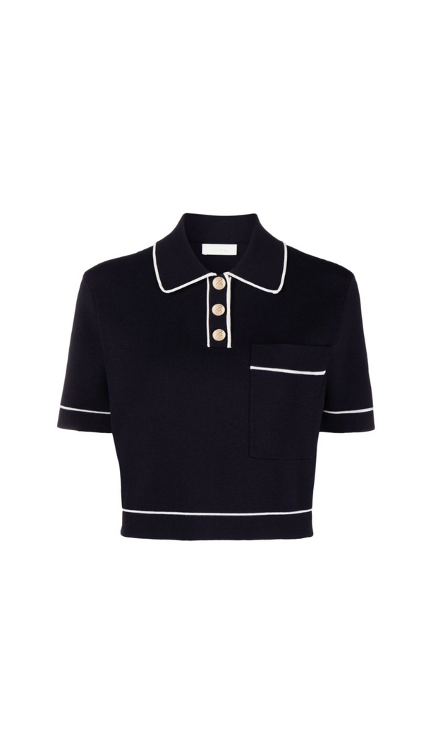 AIIZIE HIGH CROPPED POLO SWEATER - product image
