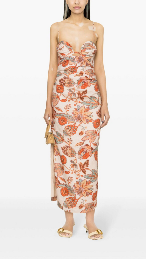 AIIZIE ORANGE NOEMI MIDI DRESS - product image