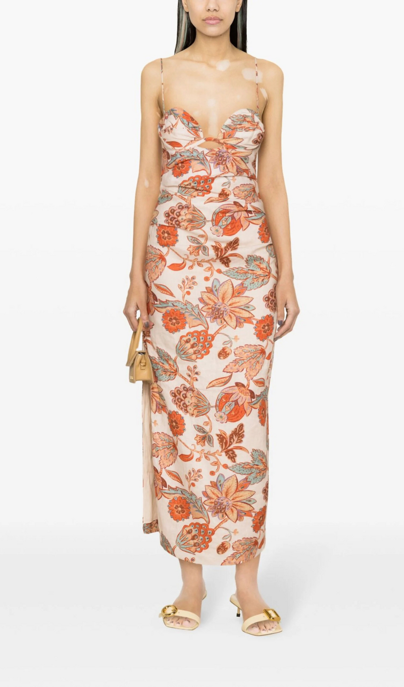 ORANGE NOEMI MIDI DRESS