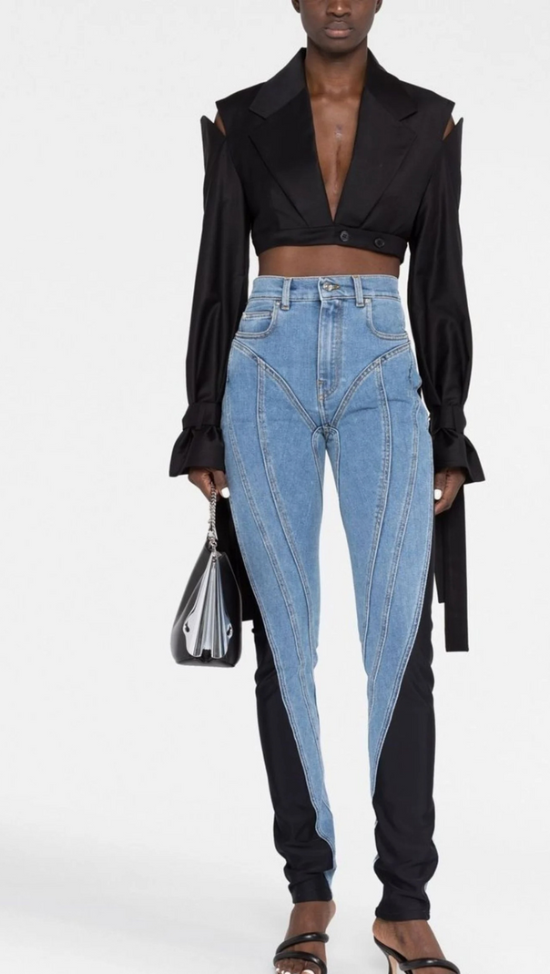 AIIZIE TWIST-PANELLED HIGH-WAIST JEANS - product image