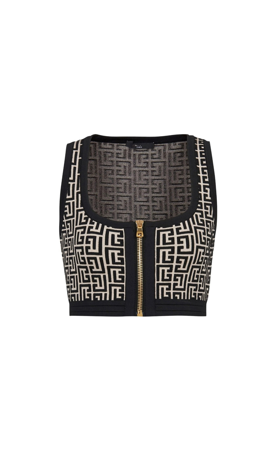 MONOGRAM-PATTERN CROPPED TOP