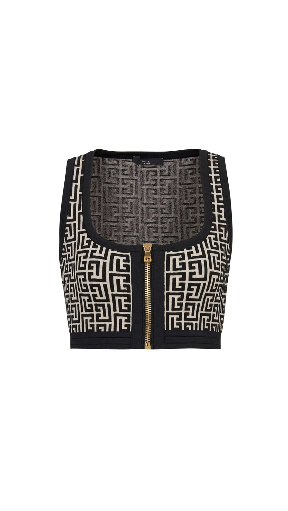 MONOGRAM-PATTERN CROPPED TOP