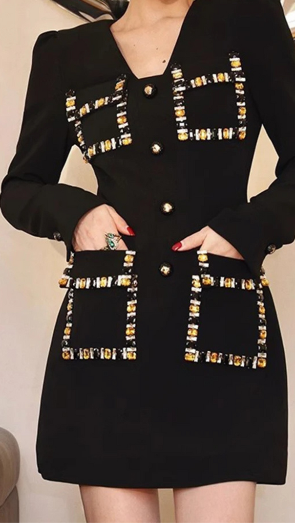 AIIZIE EMBROIDERED FLARES MINI DRESS - product image