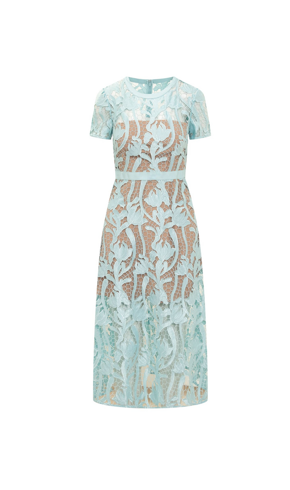 ABITO MIDI IN PIZZO BLU