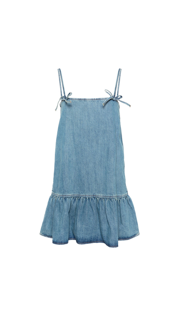 AIIZIE BLUE TINT DENIM MINI DRESS - product image