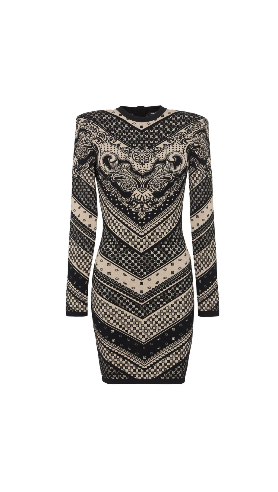 BLACK MONOGRAM KNITTED DRESS