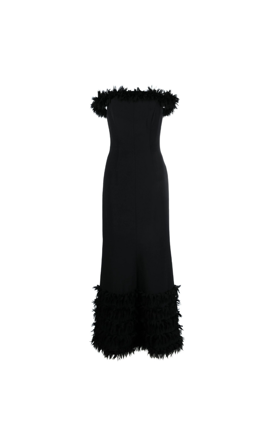 SCHWARZES SEIDENKLEID MIT BOHDI-Applikation 
