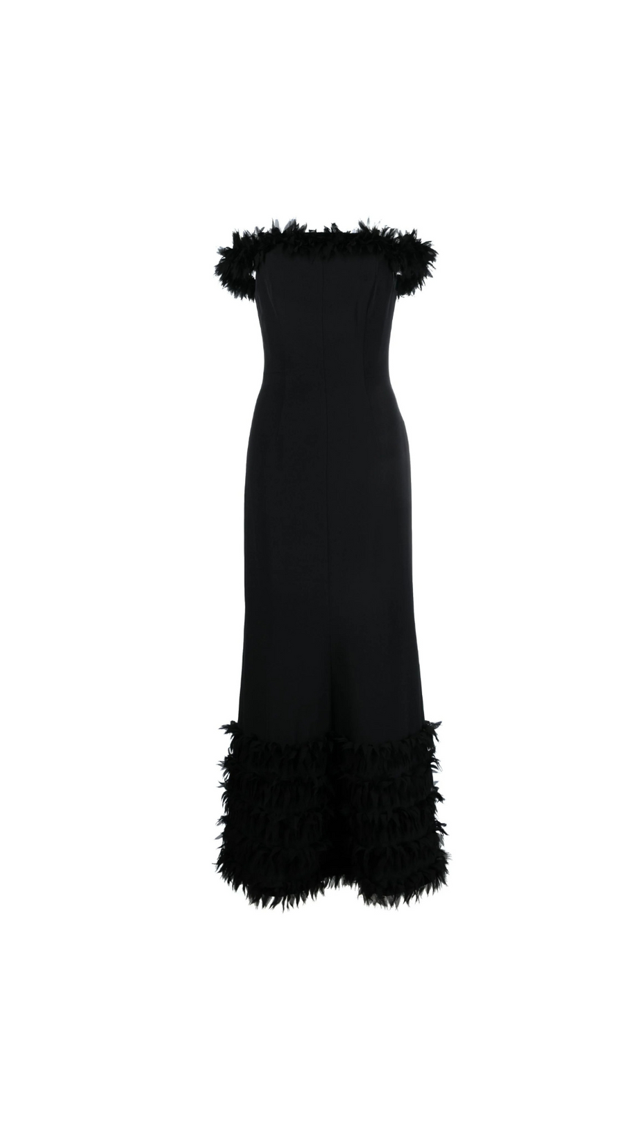 BLACK BOHDI APPLIQUÉD SILK GOWN