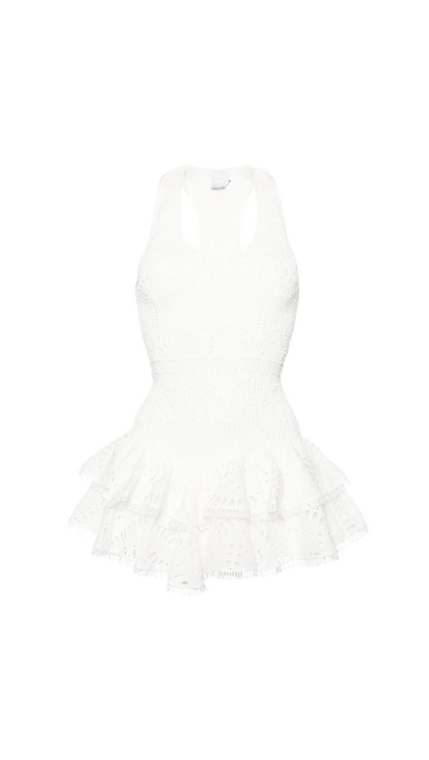 AIIZIE WHITE VIRKA BRODERIE ANGLAISE MINI DRESS - product image