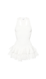 WHITE VIRKA BRODERIE ANGLAISE MINI DRESS