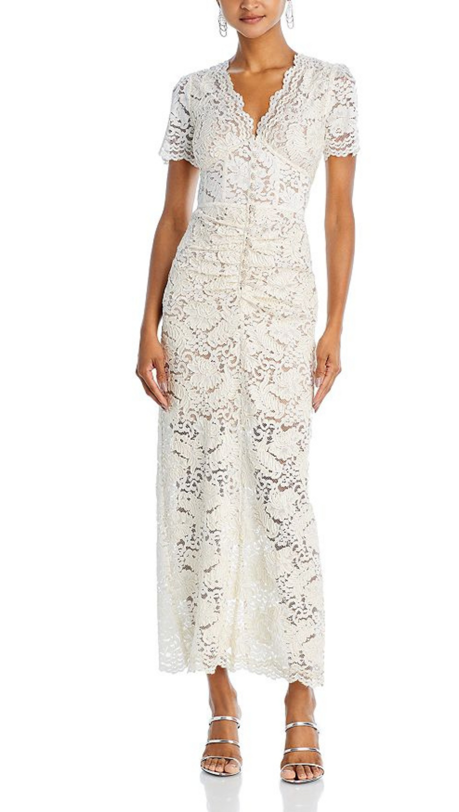 FLORAL LACE MIDI DRESS