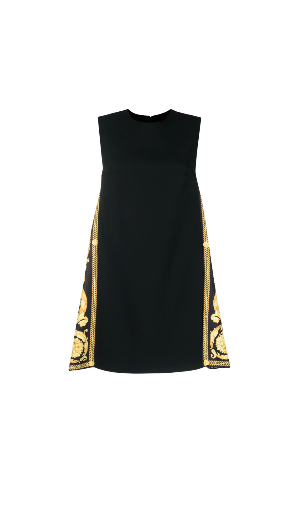 SCHWARZES MINI-ETUIKLEID IM BAROCCO-STIL 