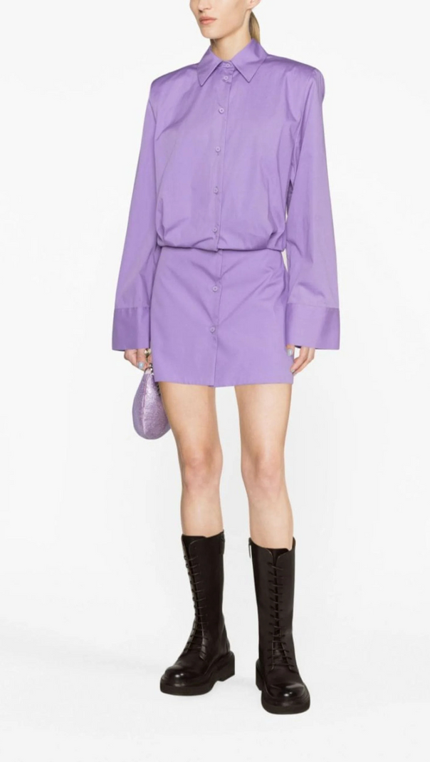 AIIZIE PURPLE MARGOT COTTON MINI DRESS - product image