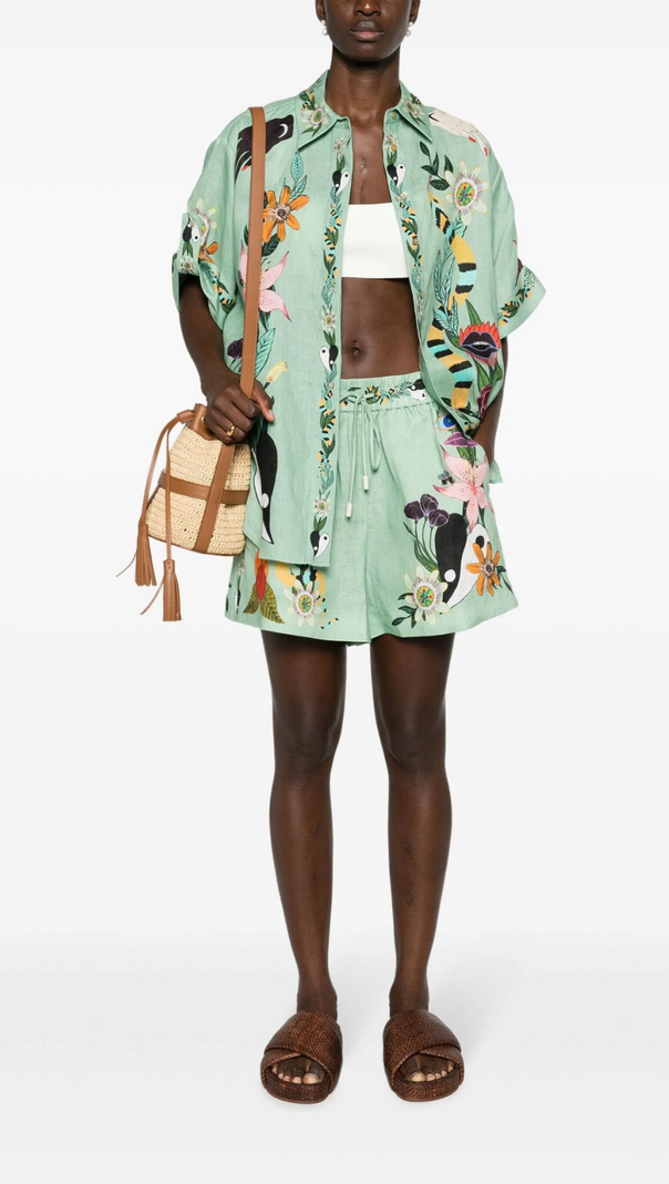AIIZIE GREEN MEAGAN ARTWORK-PRINT SUIT - product image