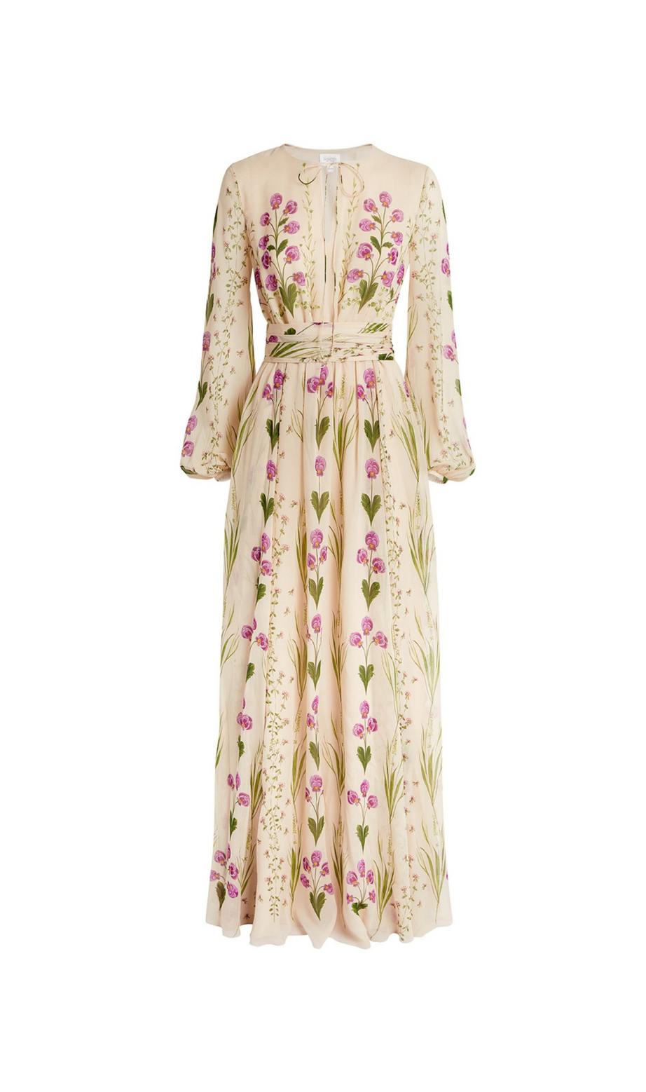 MAXIKLEID AUS SEIDE MIT BLUMENMUSTER
